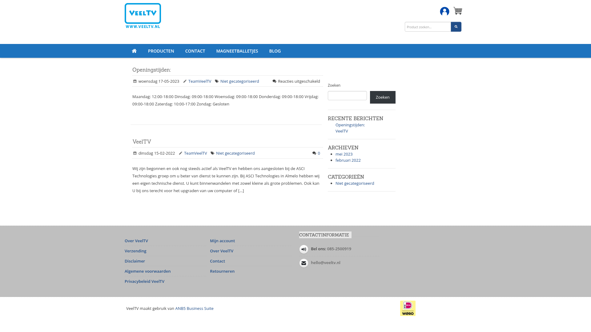 Screenshot van veeltv.nl