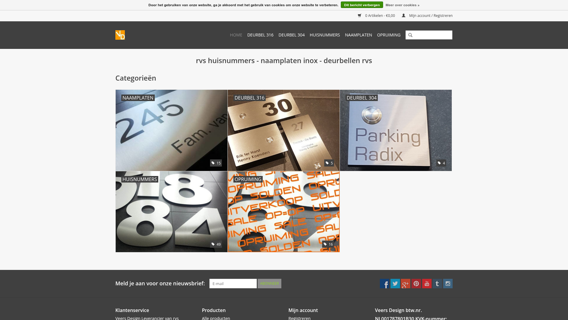 Screenshot van veersdesign.nl