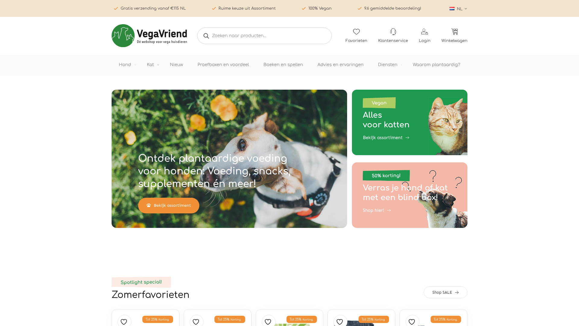 Screenshot van vegavriend.nl