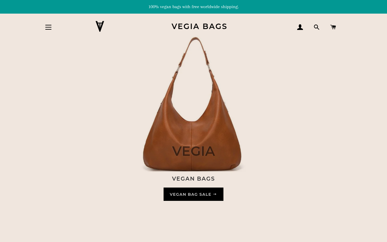 Screenshot van vegiabags.com
