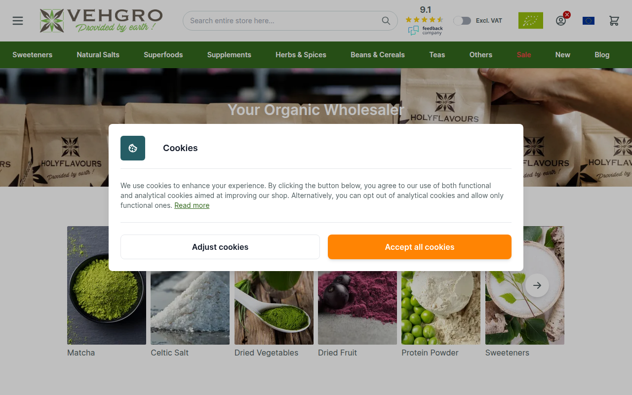 Screenshot van vehgroshop.com