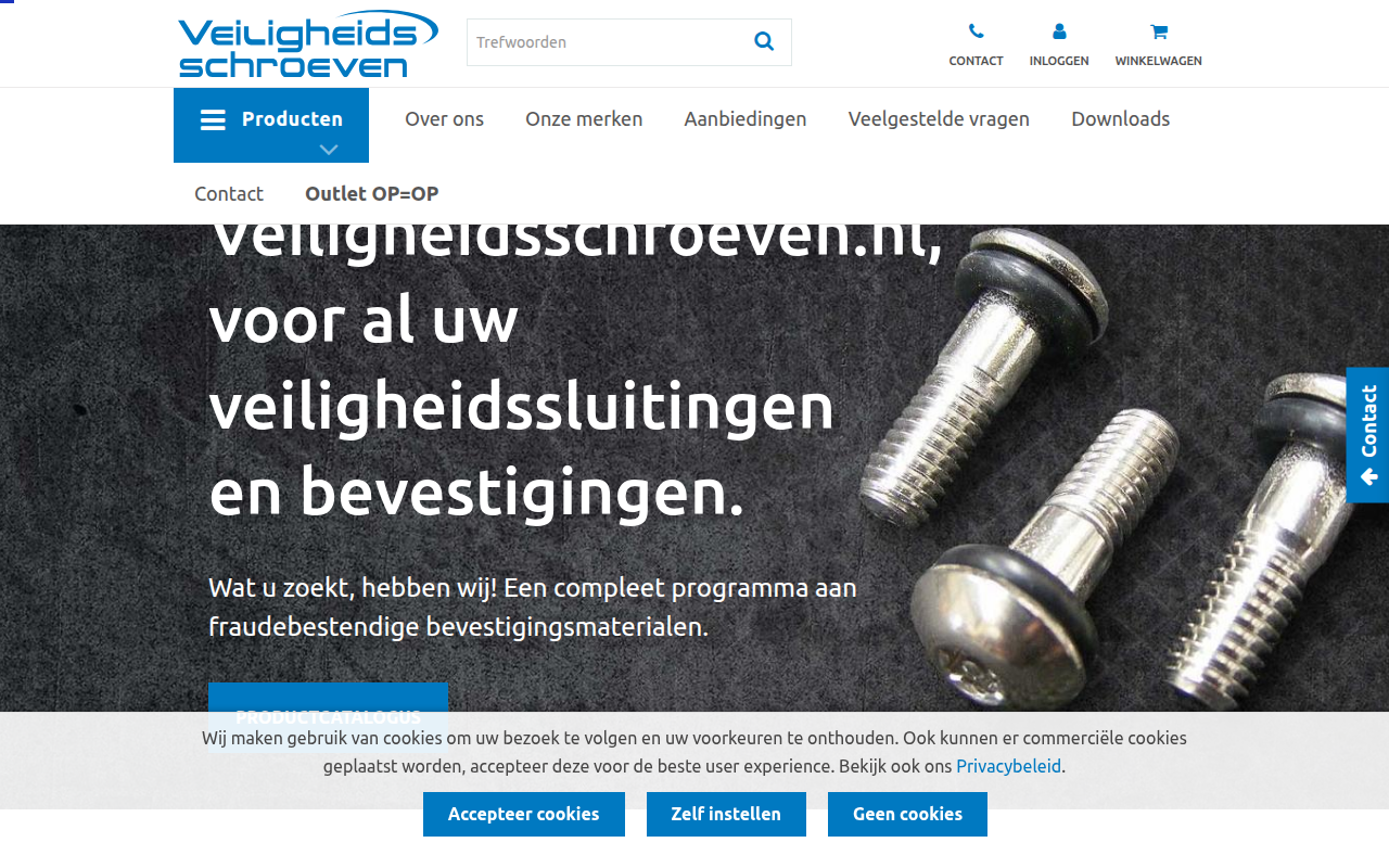Screenshot van veiligheidsschroeven.nl