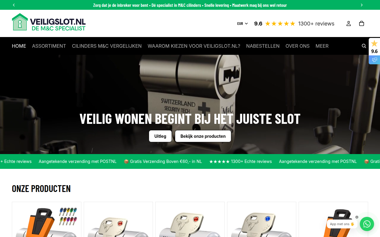 Screenshot van veiligslot.nl