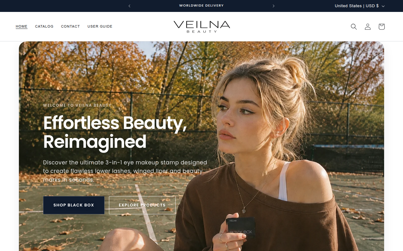 Screenshot van veilnabeauty.com