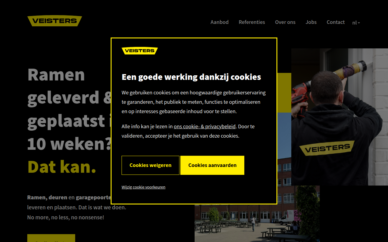 Screenshot van veisters.be