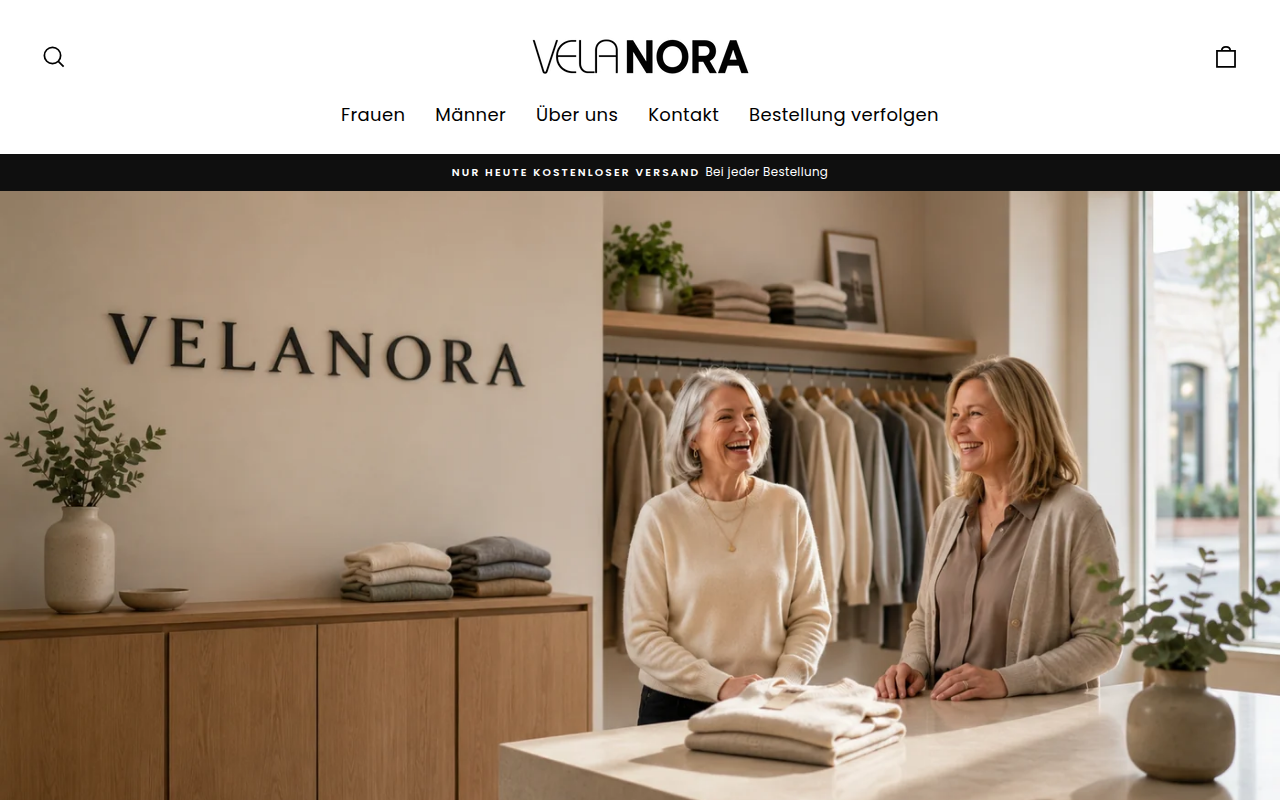 Screenshot van velanora.nl