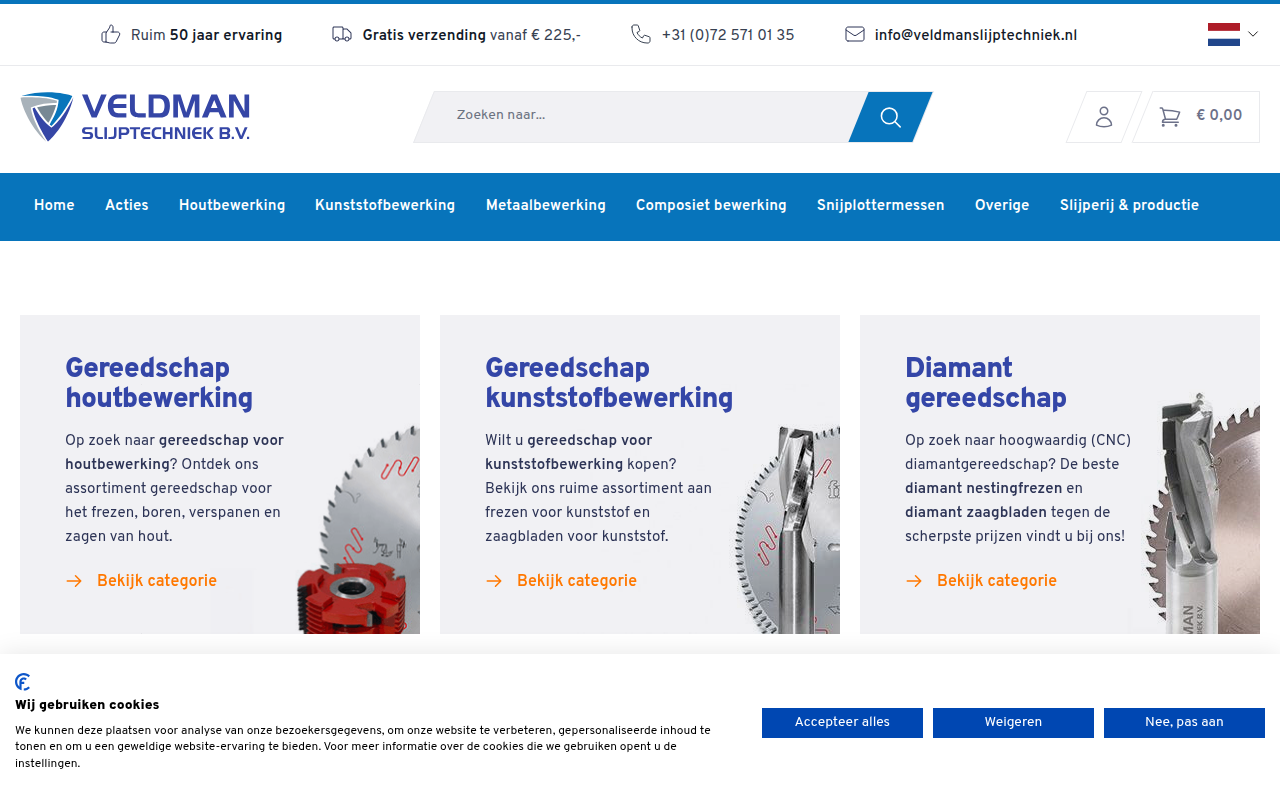 Screenshot van veldmanslijptechniek.nl