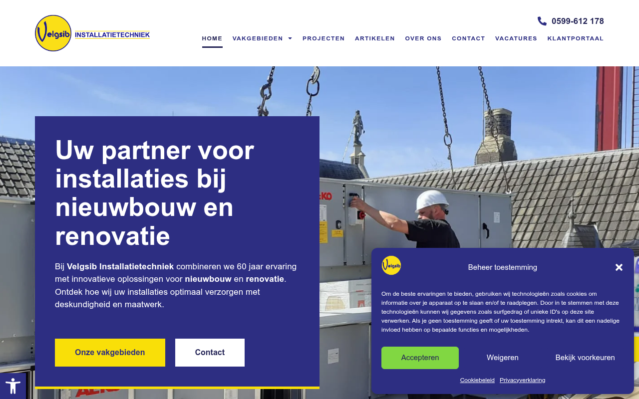 Screenshot van velgsib.nl