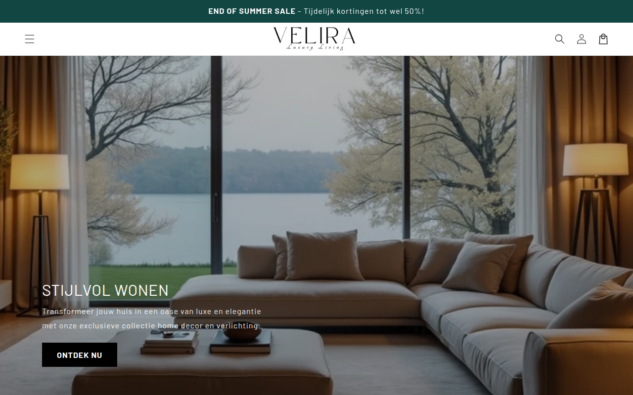 Screenshot van velira.nl