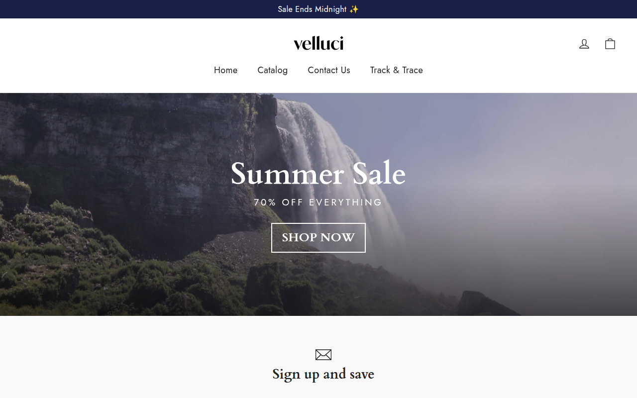Screenshot van velluci.com