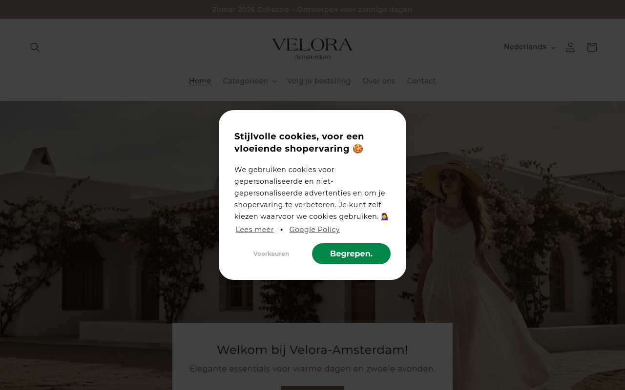 Screenshot van velora-amsterdam.com