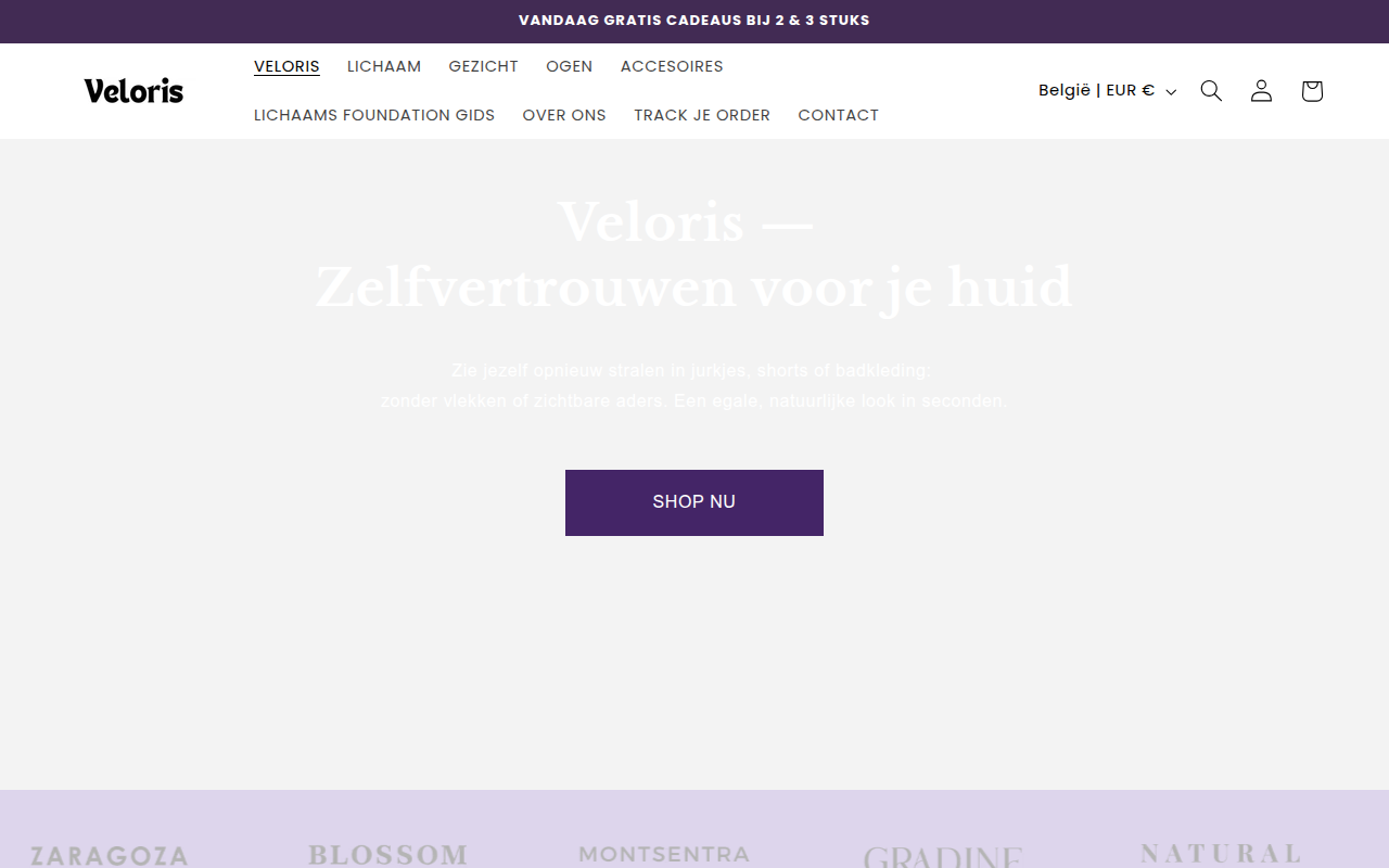Screenshot van veloris.nl