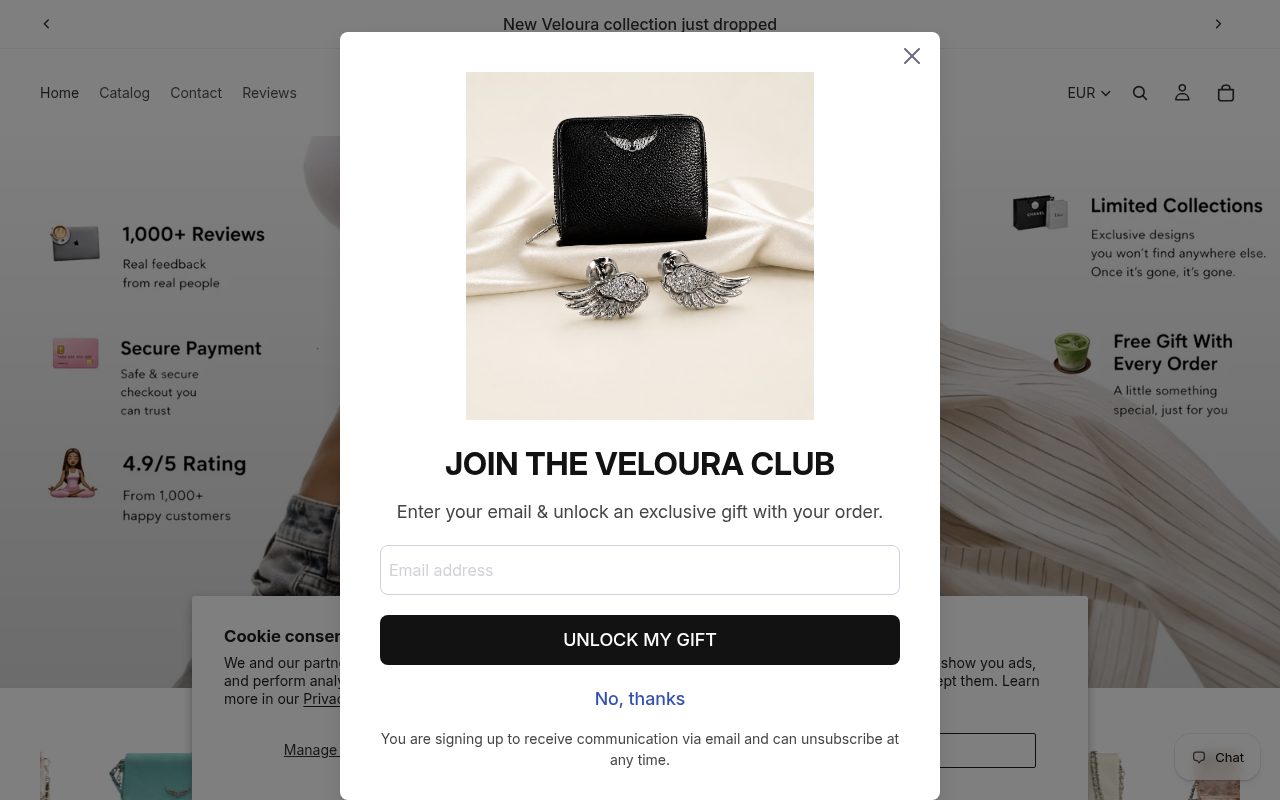 Screenshot van velourawings.com
