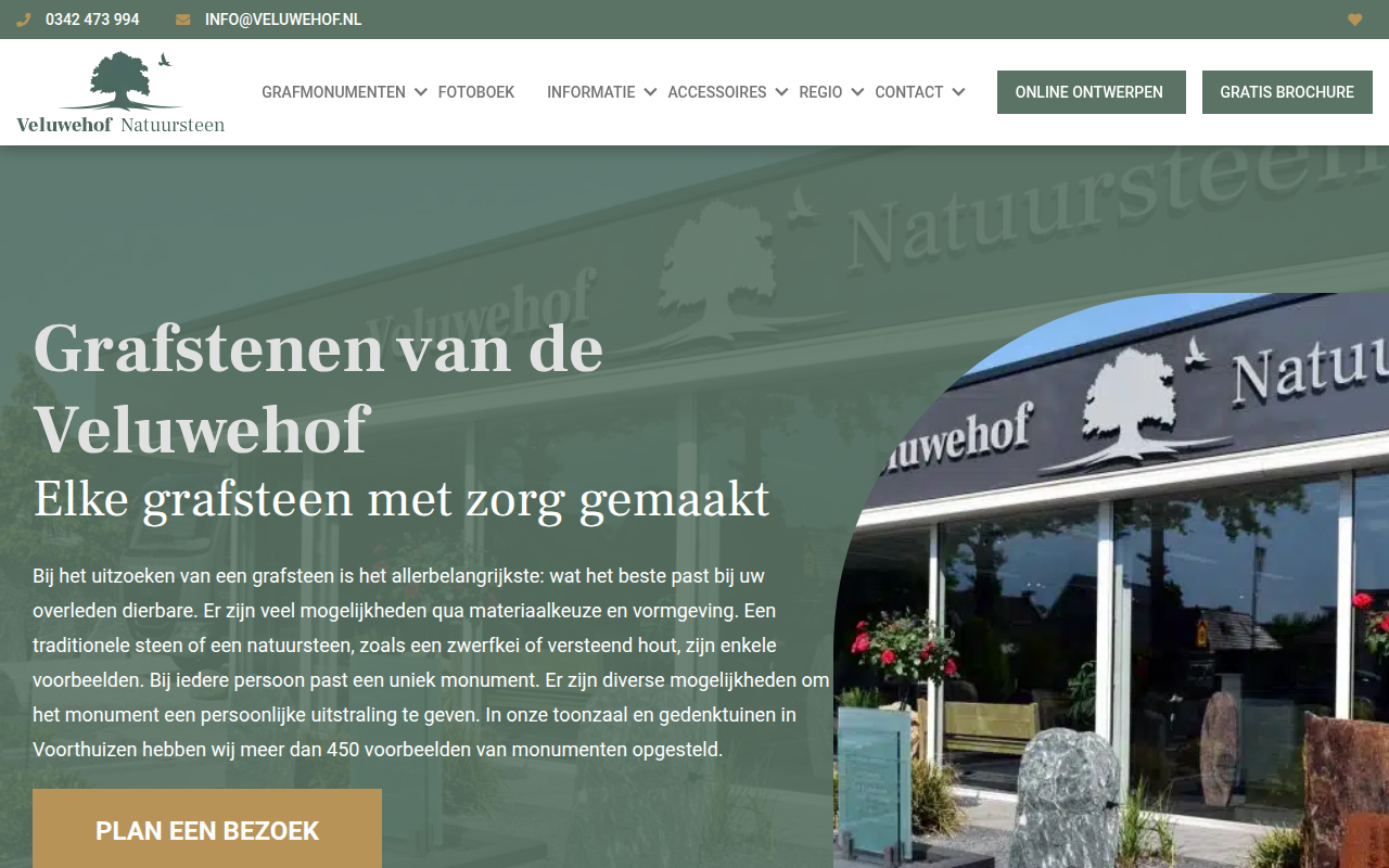 Screenshot van veluwehof.nl