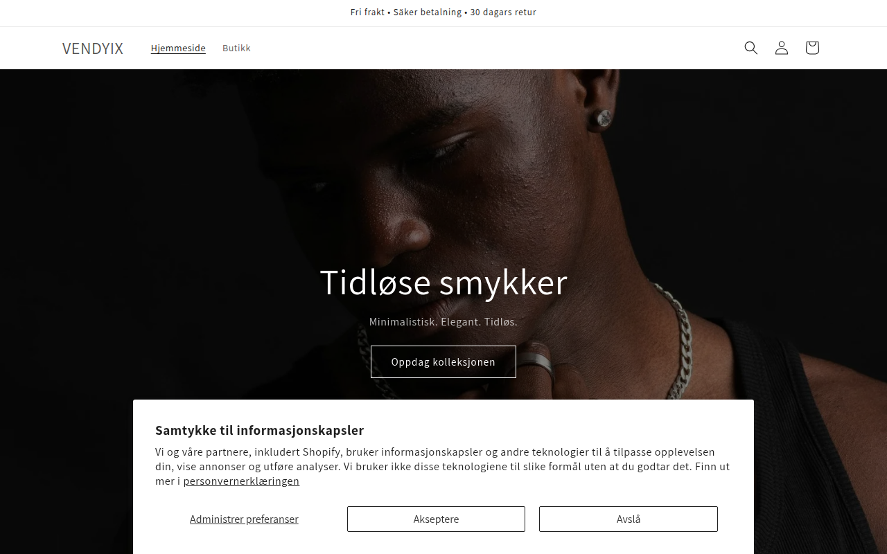 Screenshot van vendyix.com