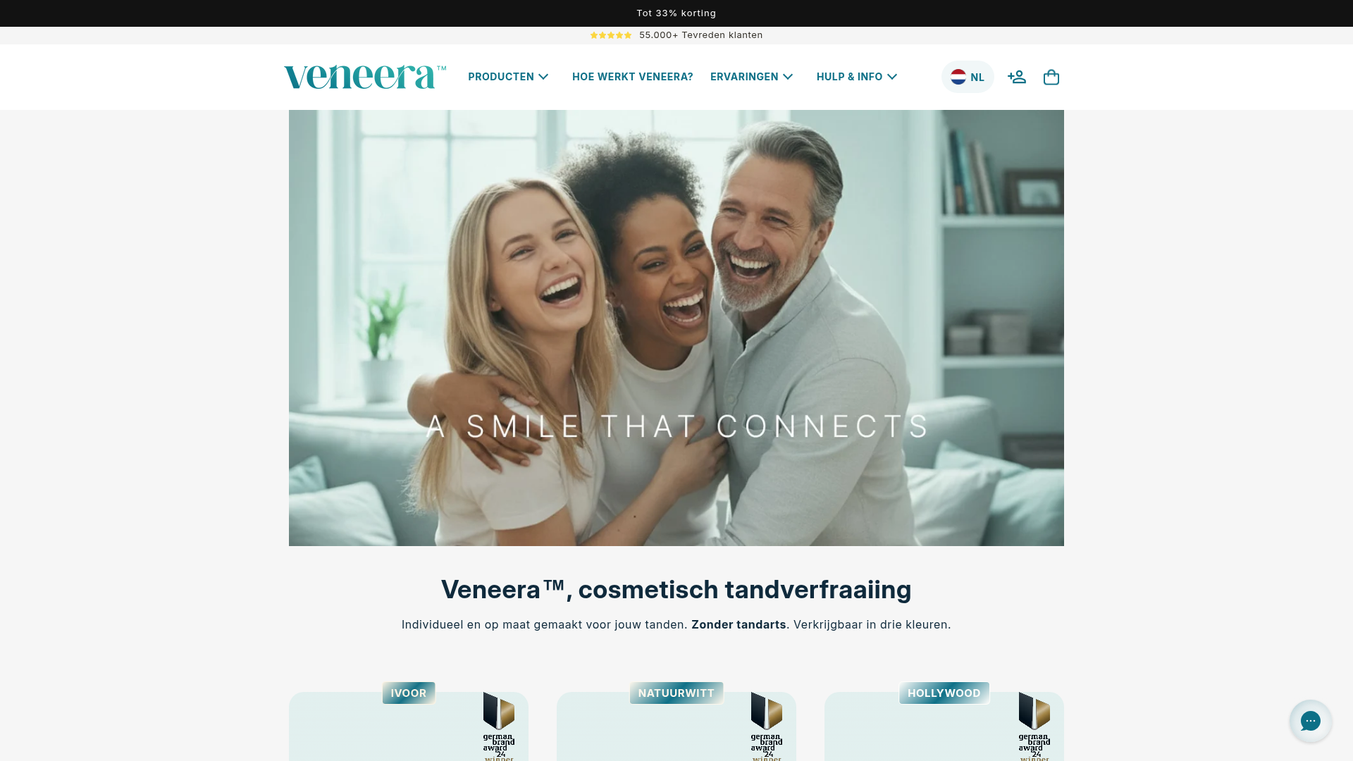 Screenshot van veneera.nl