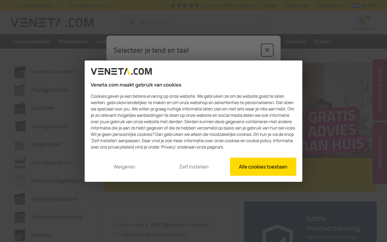 Screenshot van veneta.com