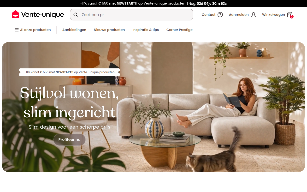 Screenshot van vente-unique.nl