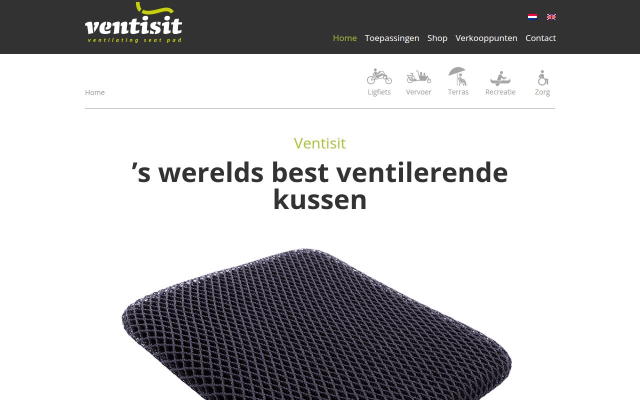 Screenshot van ventisit.nl
