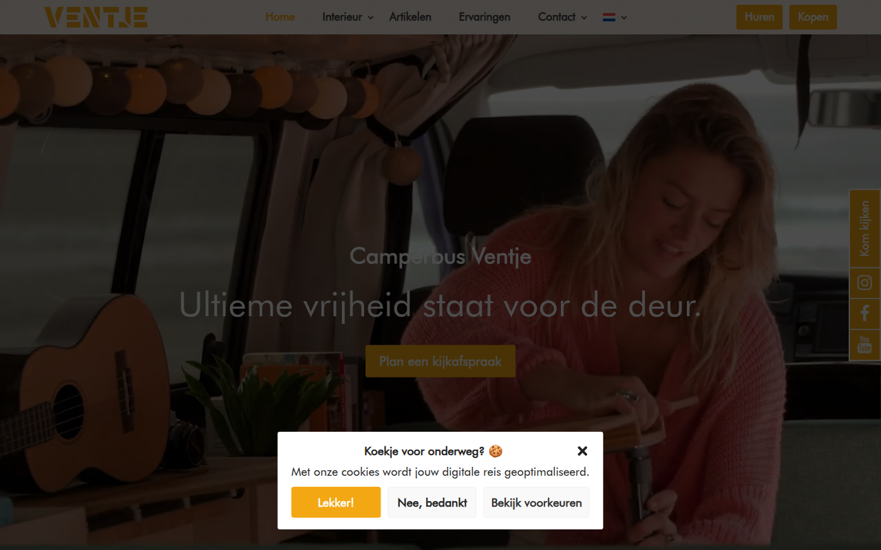 Screenshot van ventje.com