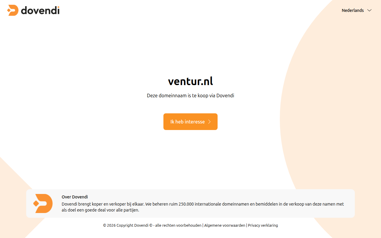 Screenshot van ventur.nl