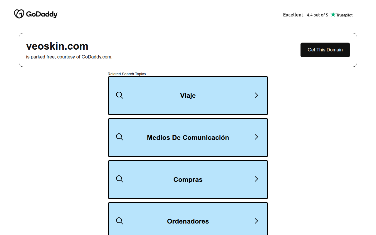 Screenshot van veoskin.com