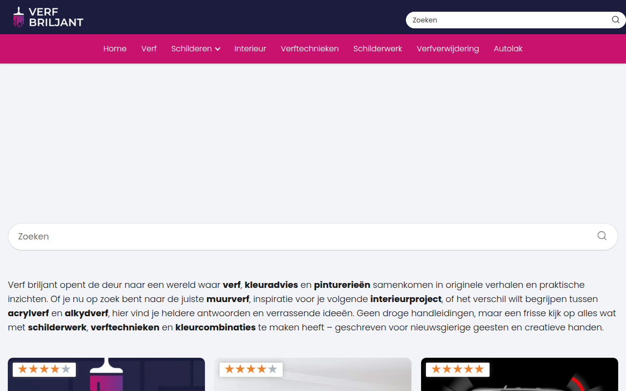 Screenshot van verf-briljant.nl