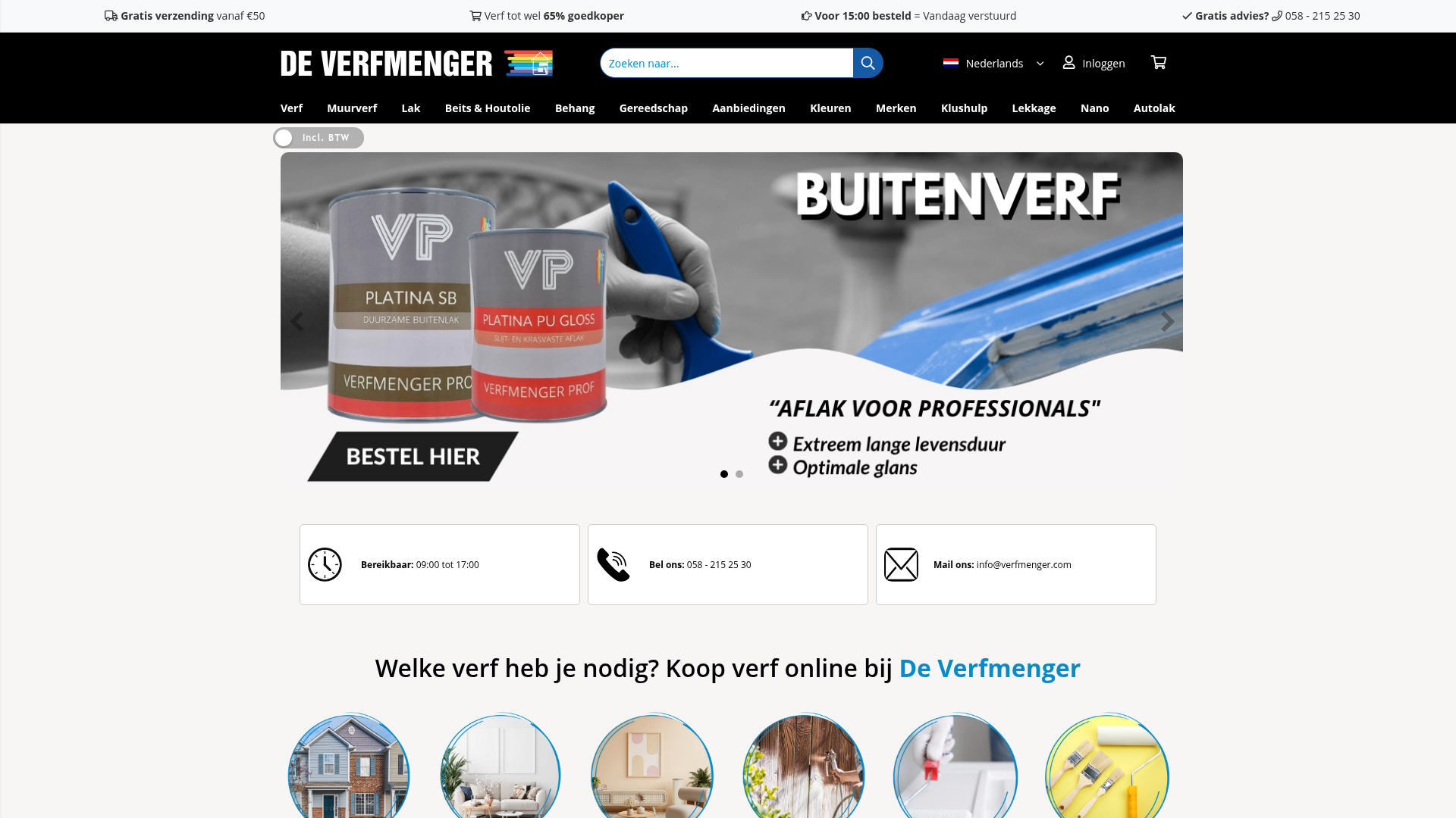 Screenshot van verfmenger.com