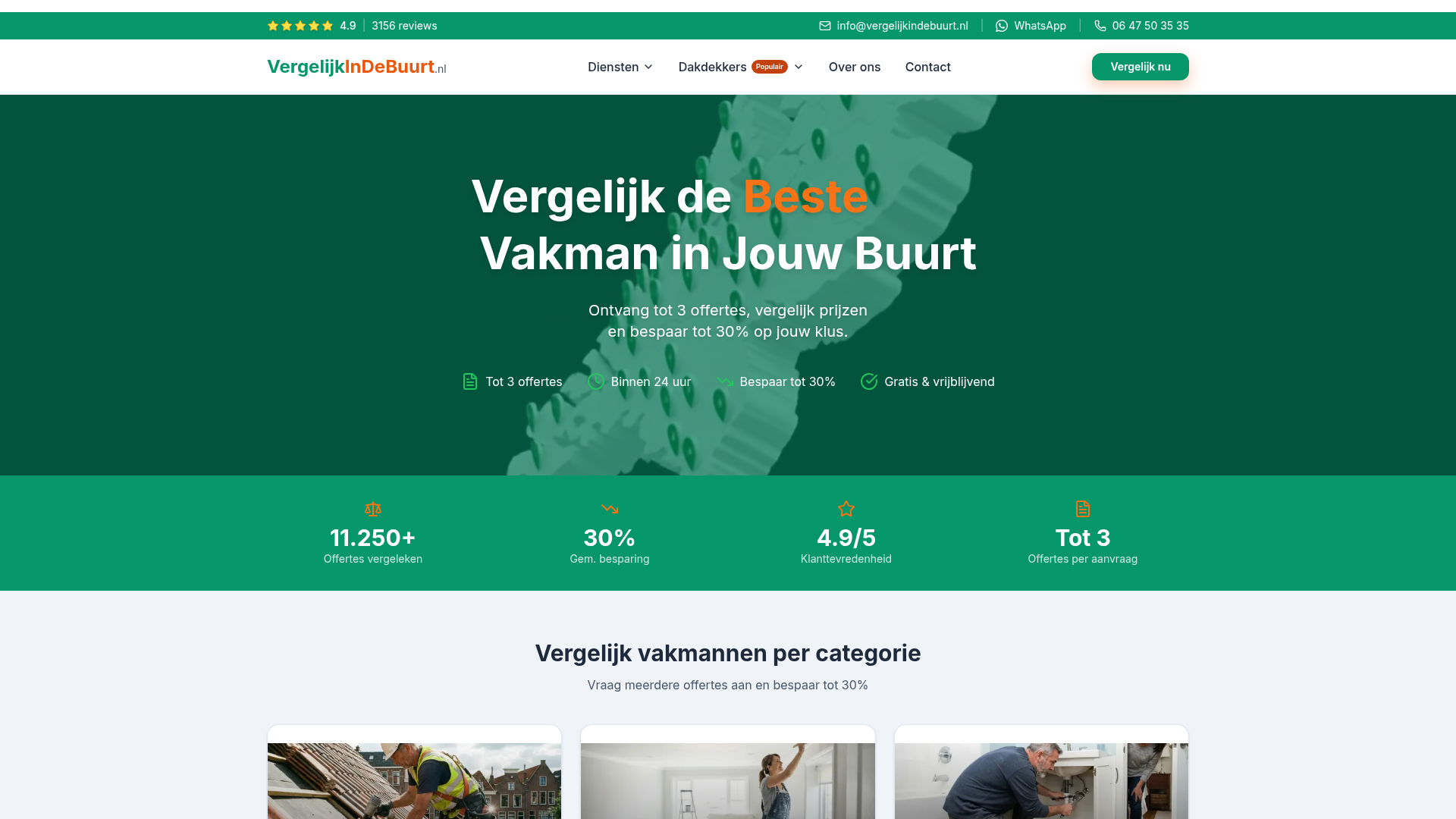 Screenshot van vergelijkindebuurt.nl