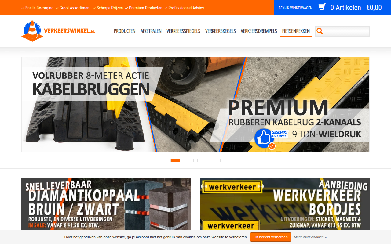 Screenshot van verkeerswinkel.nl
