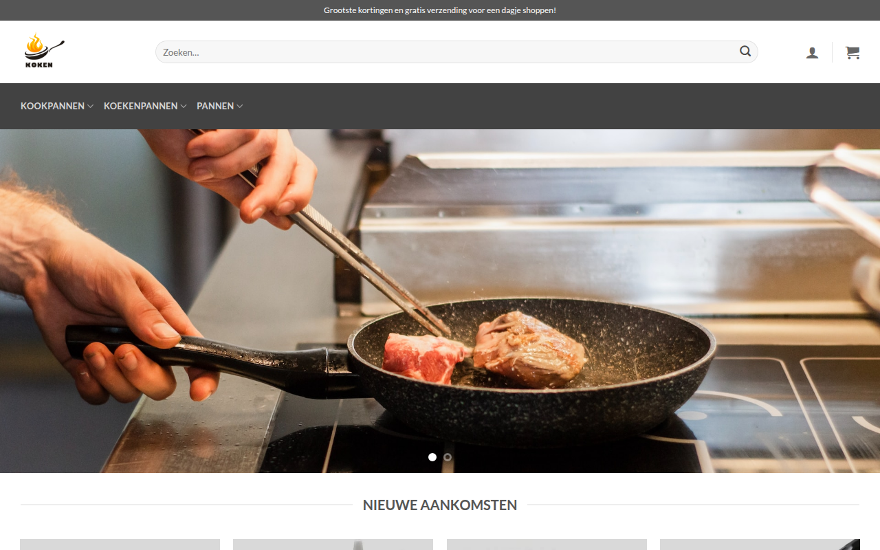 Screenshot van verkoopkookgerei.com