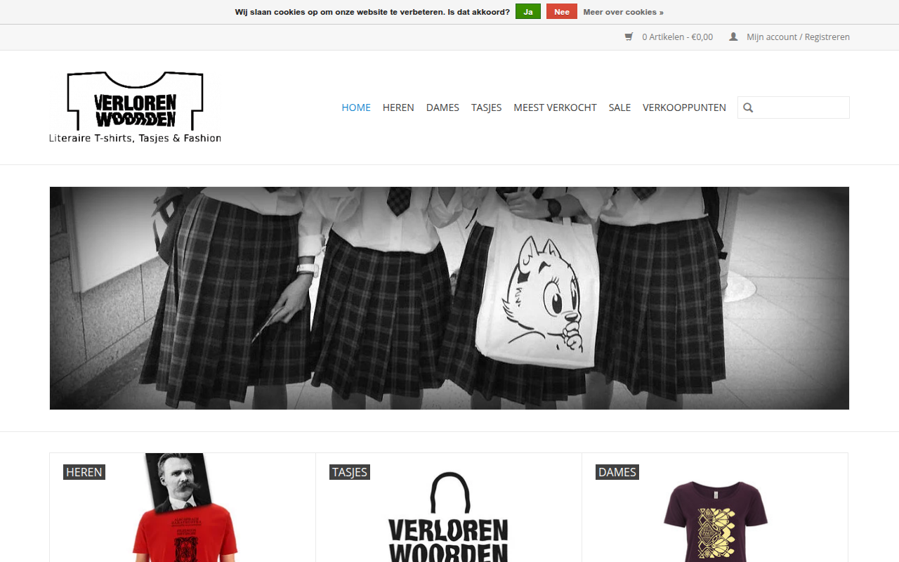 Screenshot van verlorenwoorden.nl