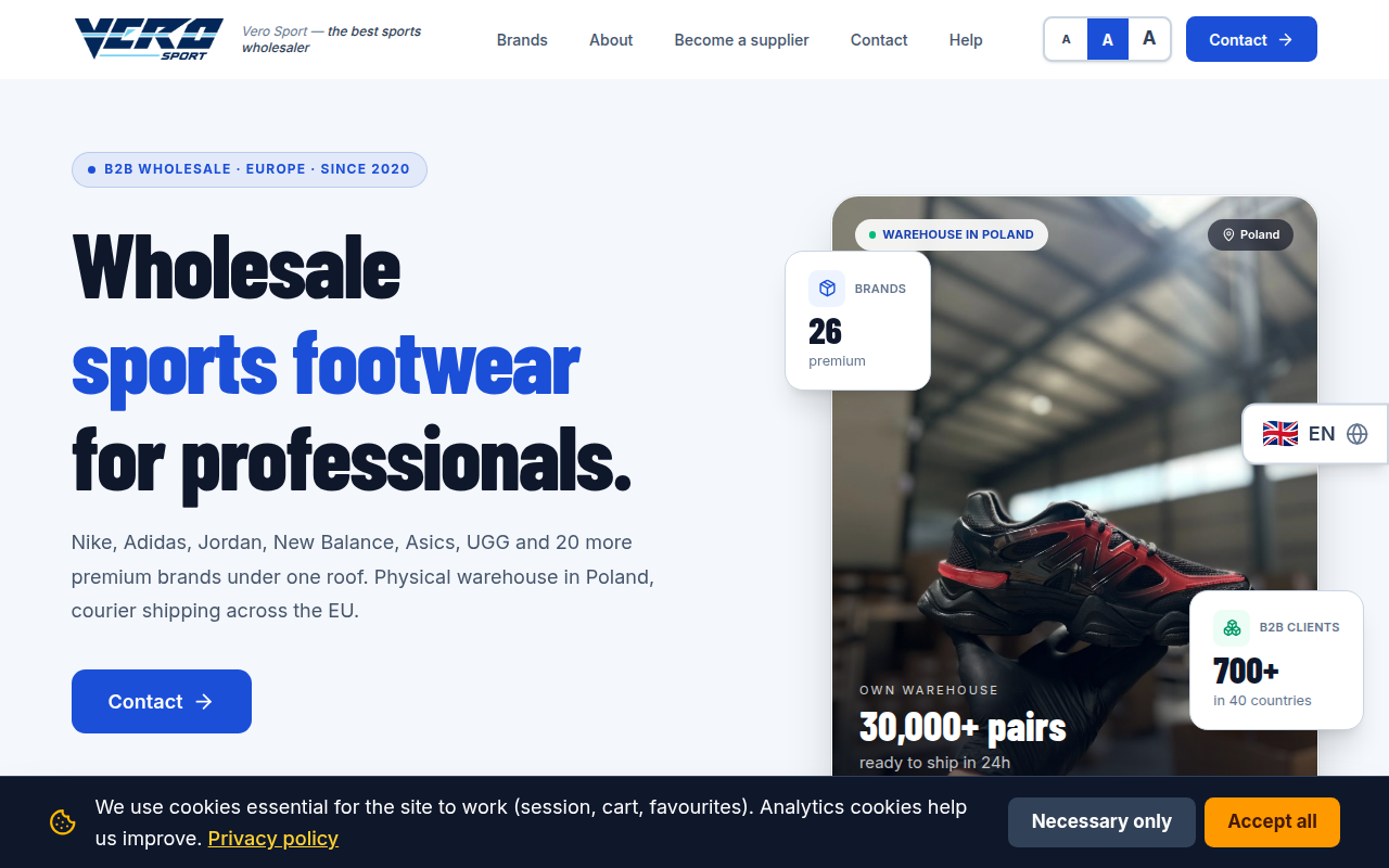 Screenshot van vero-sport.com