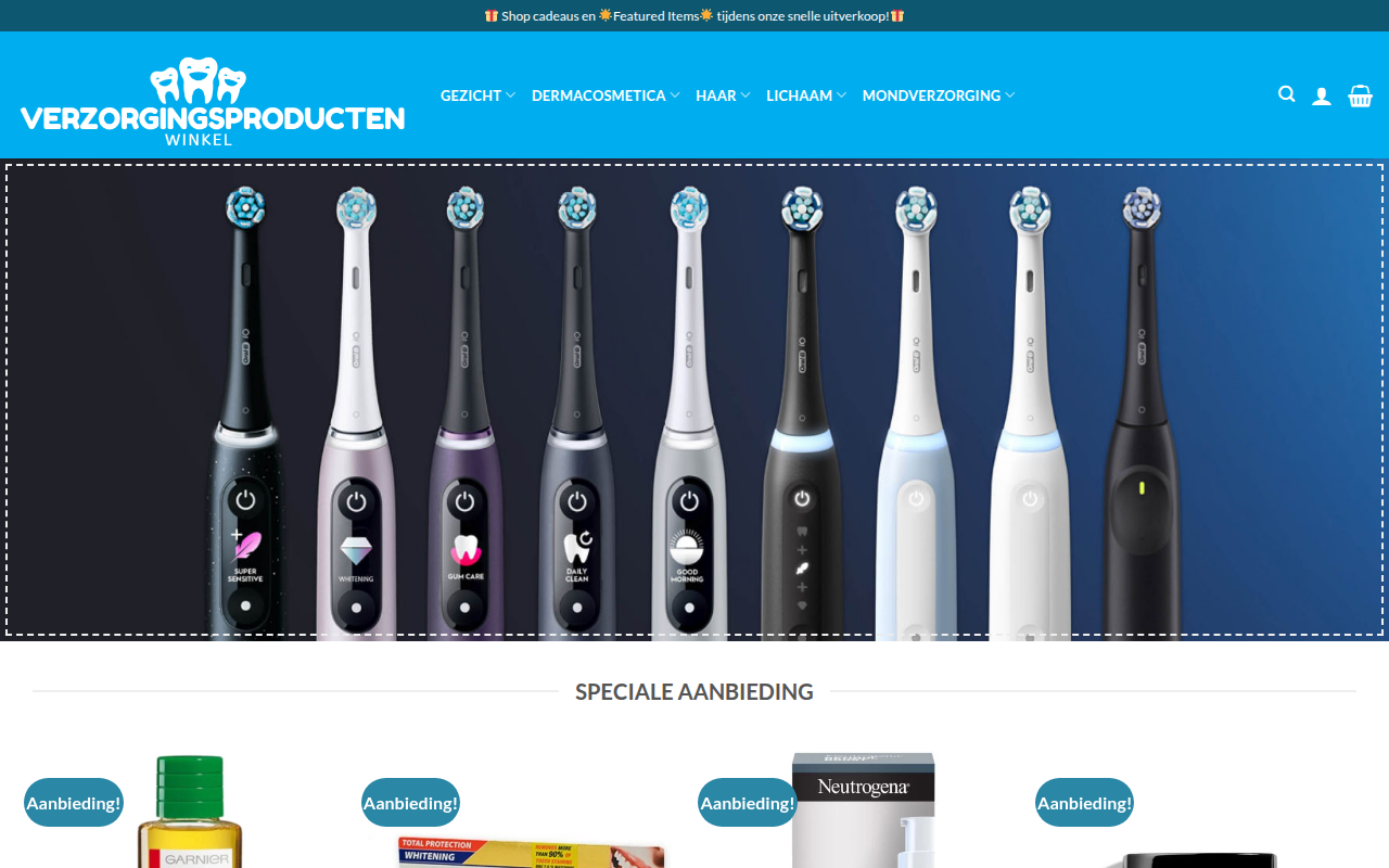 Screenshot van verpleegproducten.com