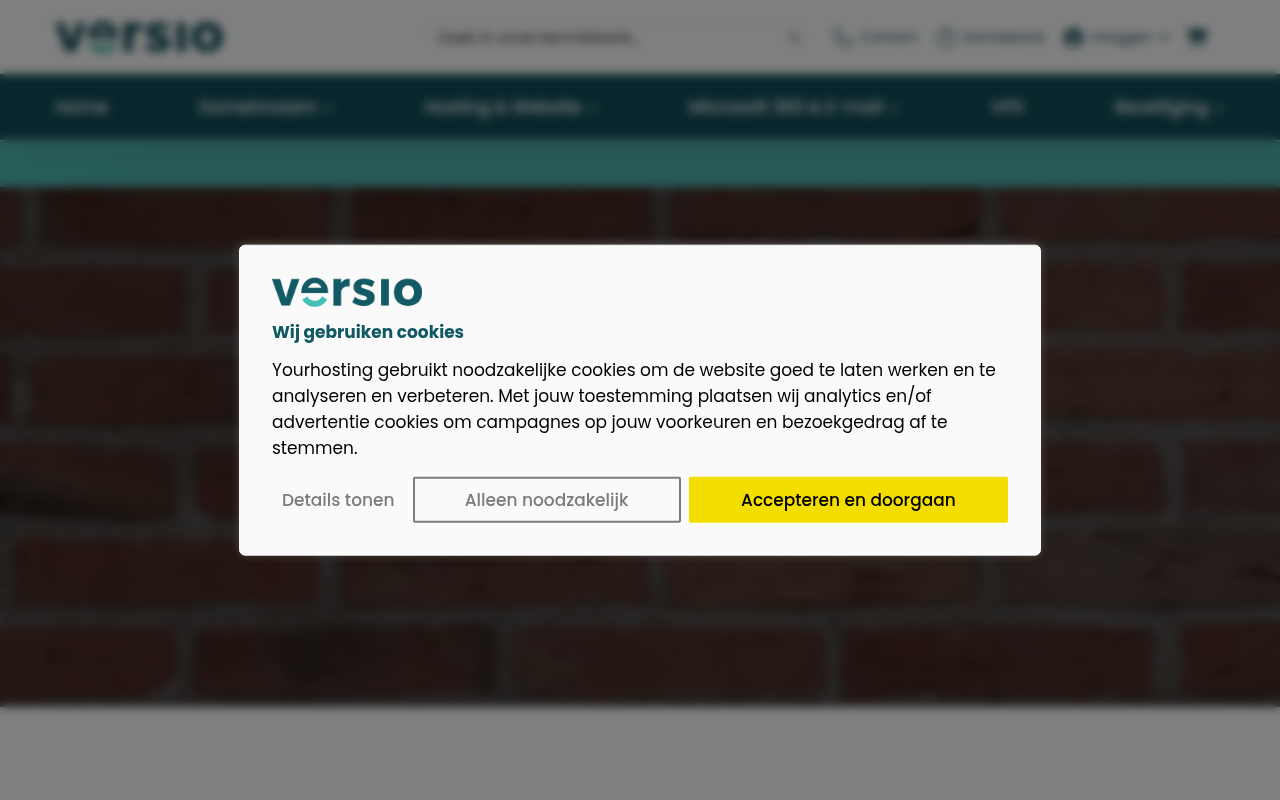 Screenshot van versio.nl