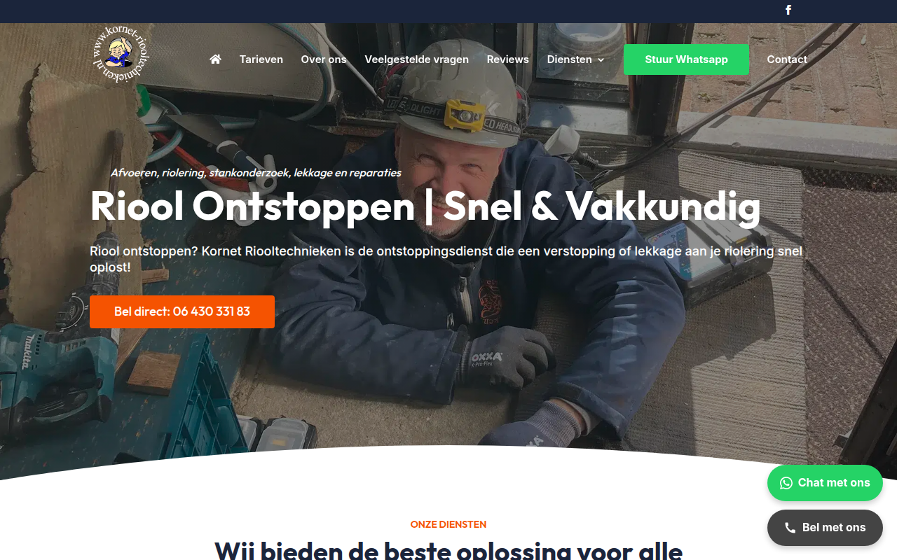 Screenshot van verstopping.nl