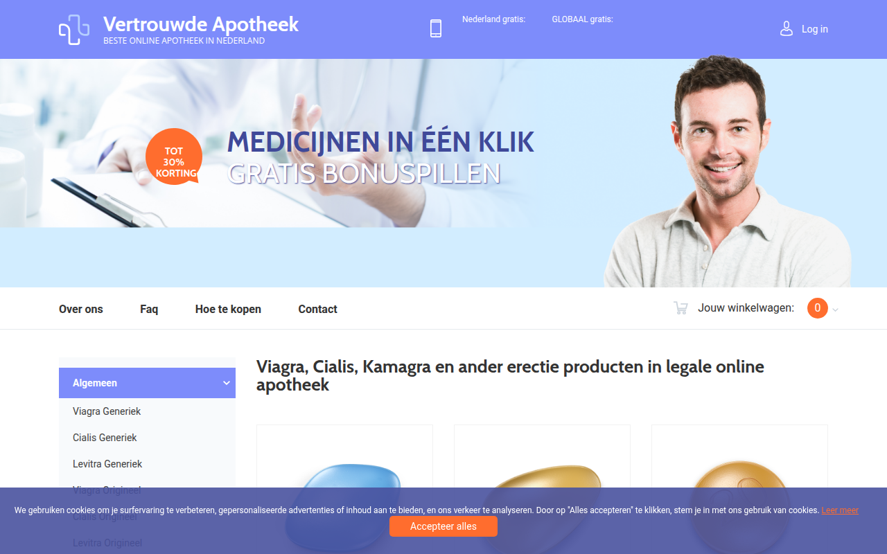 Screenshot van vertrouwde-apotheek.com