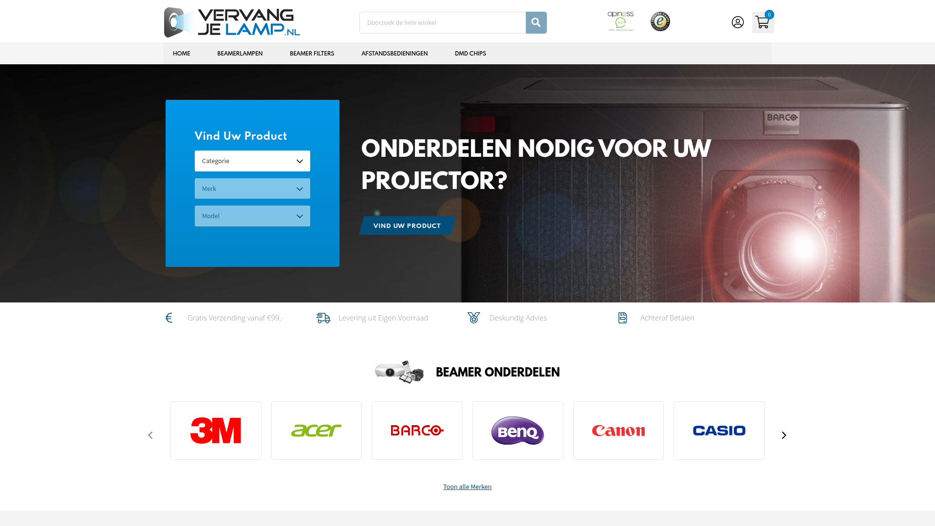 Screenshot van vervangjelamp.nl