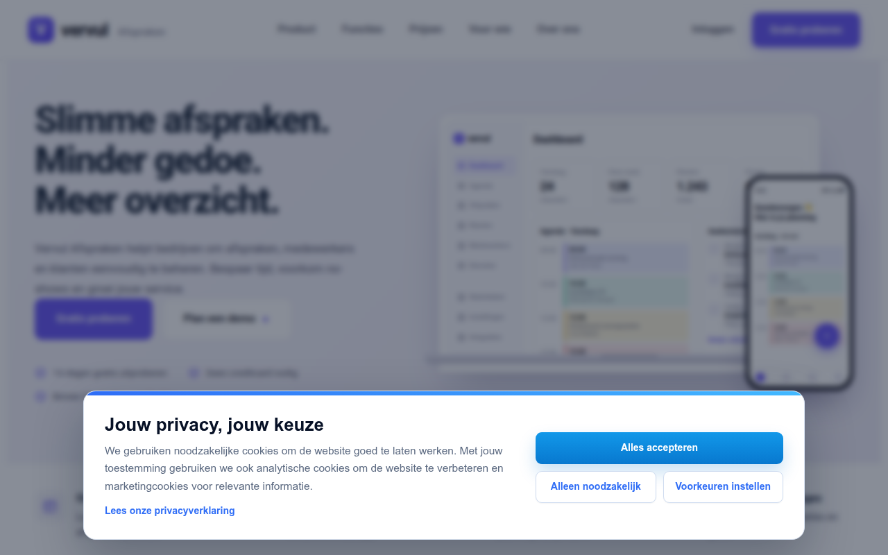 Screenshot van vervul.nl