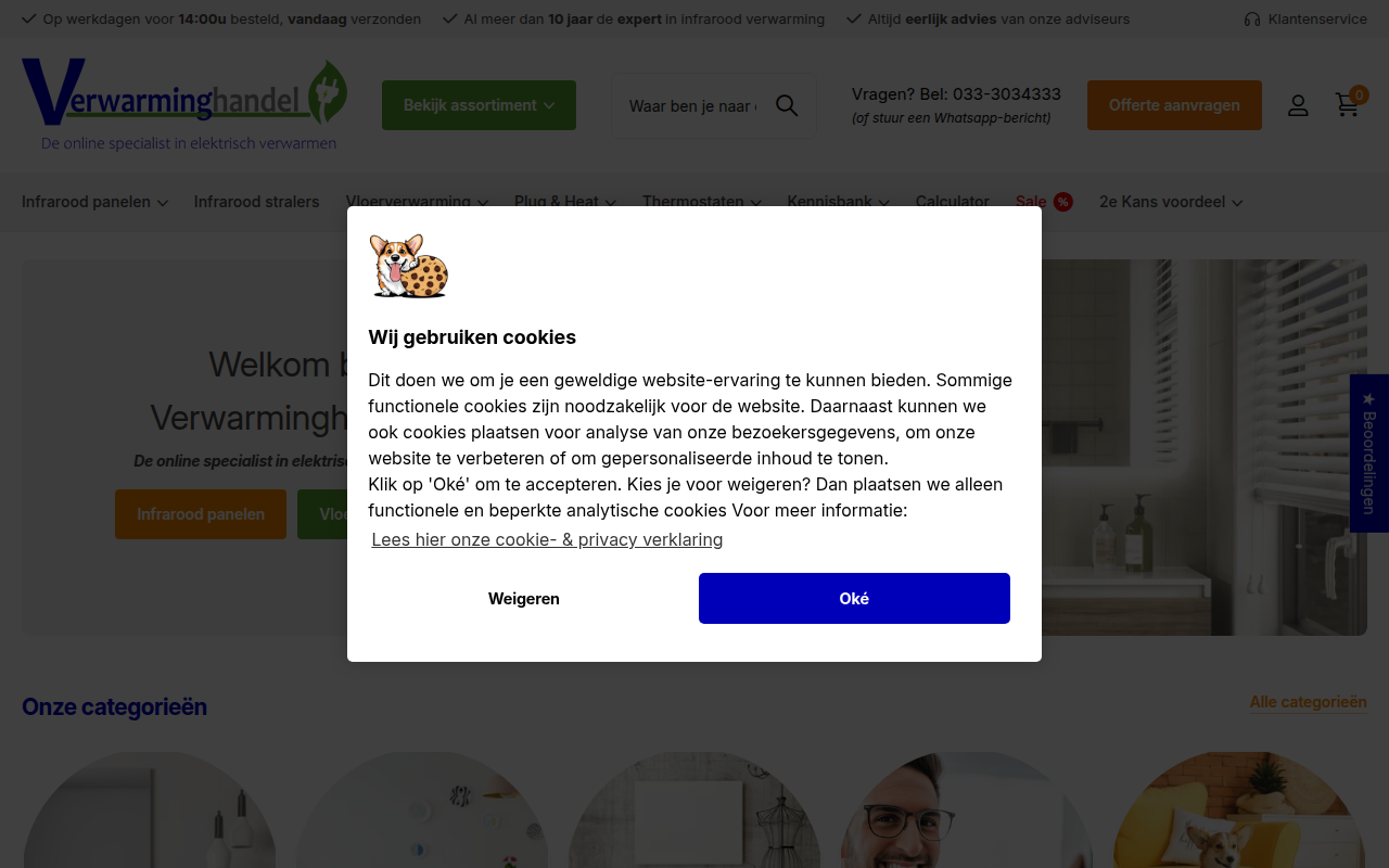 Screenshot van verwarminghandel.nl