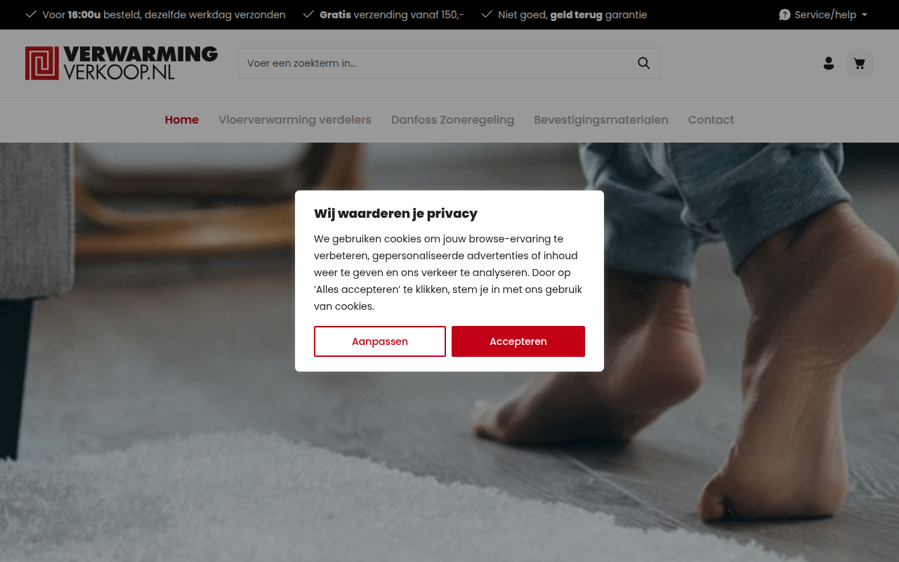 Screenshot van verwarmingverkoop.nl