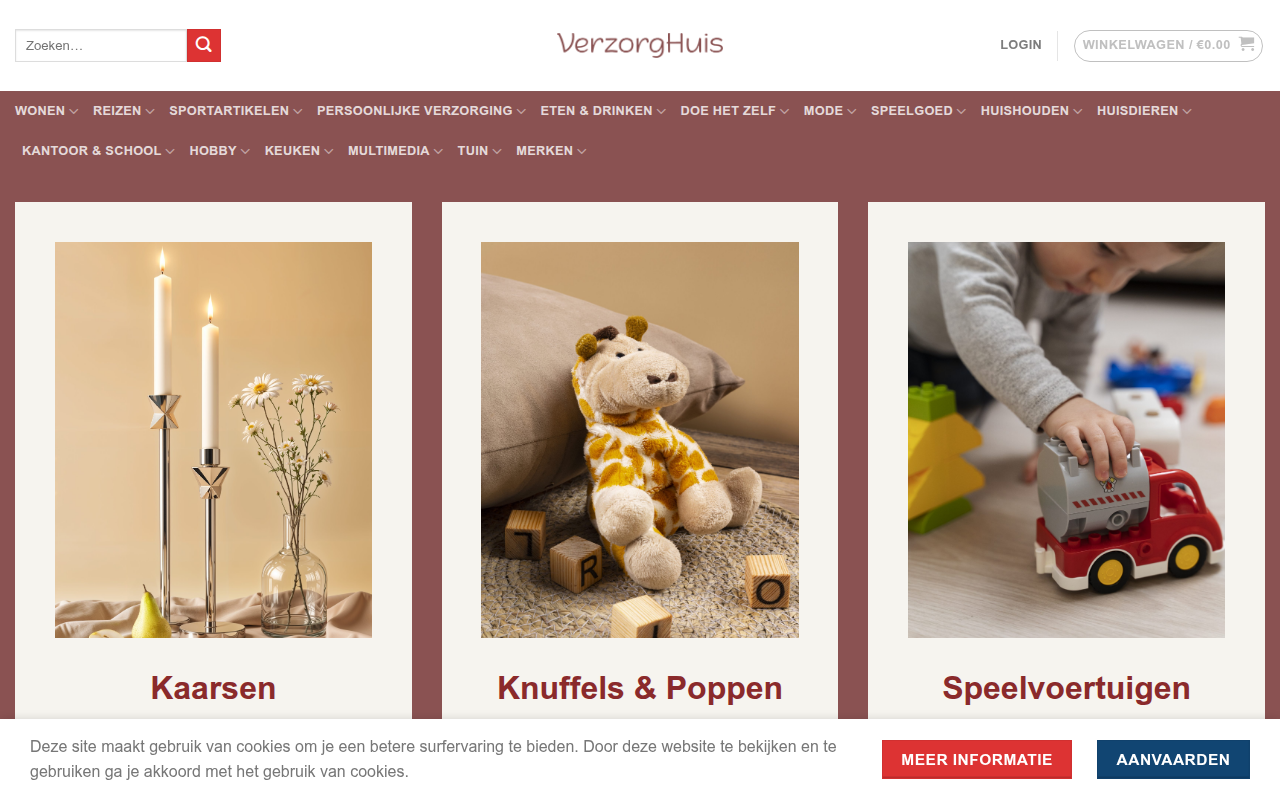 Screenshot van verzorghuis.com