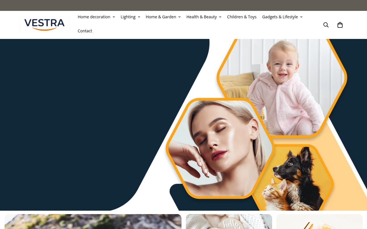 Screenshot van vestragear.com