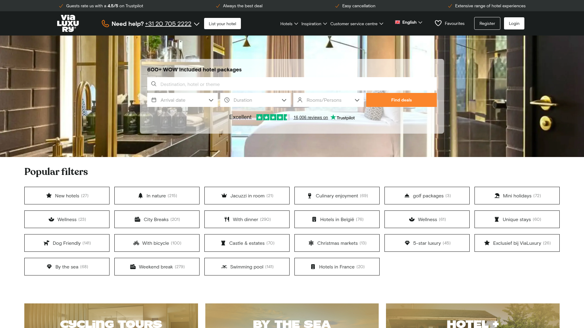 Screenshot van vialuxury.com