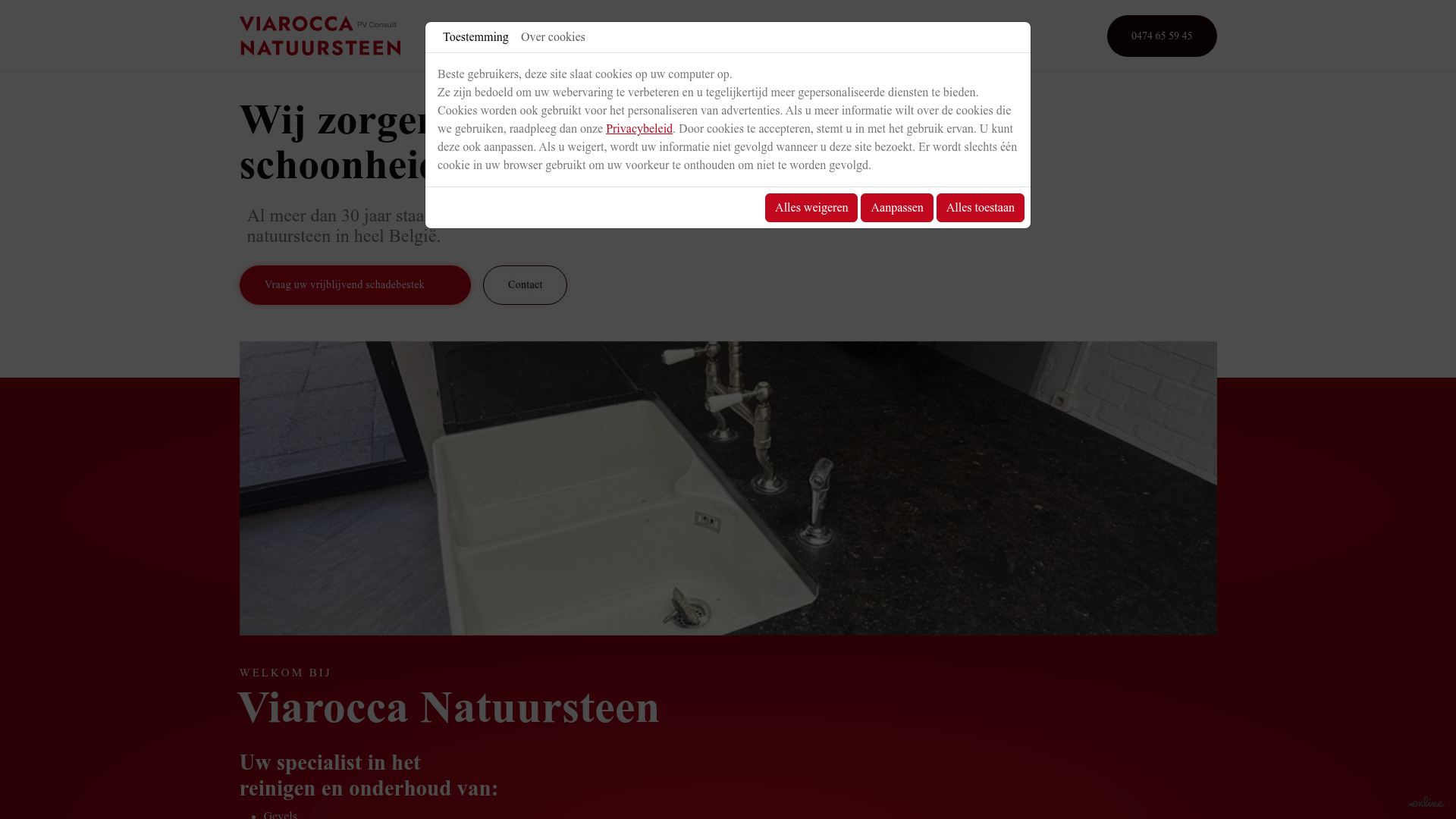 Screenshot van viaroccanatuursteen.be