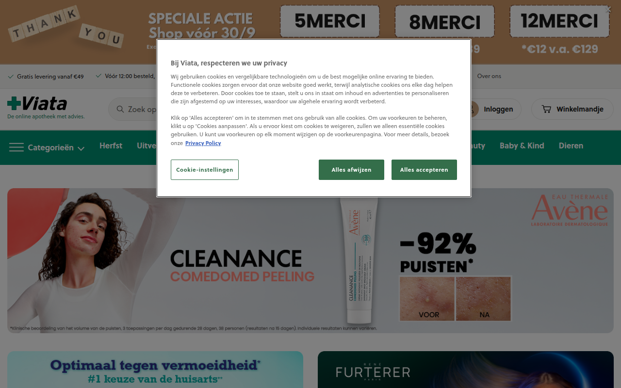 Screenshot van viata.nl