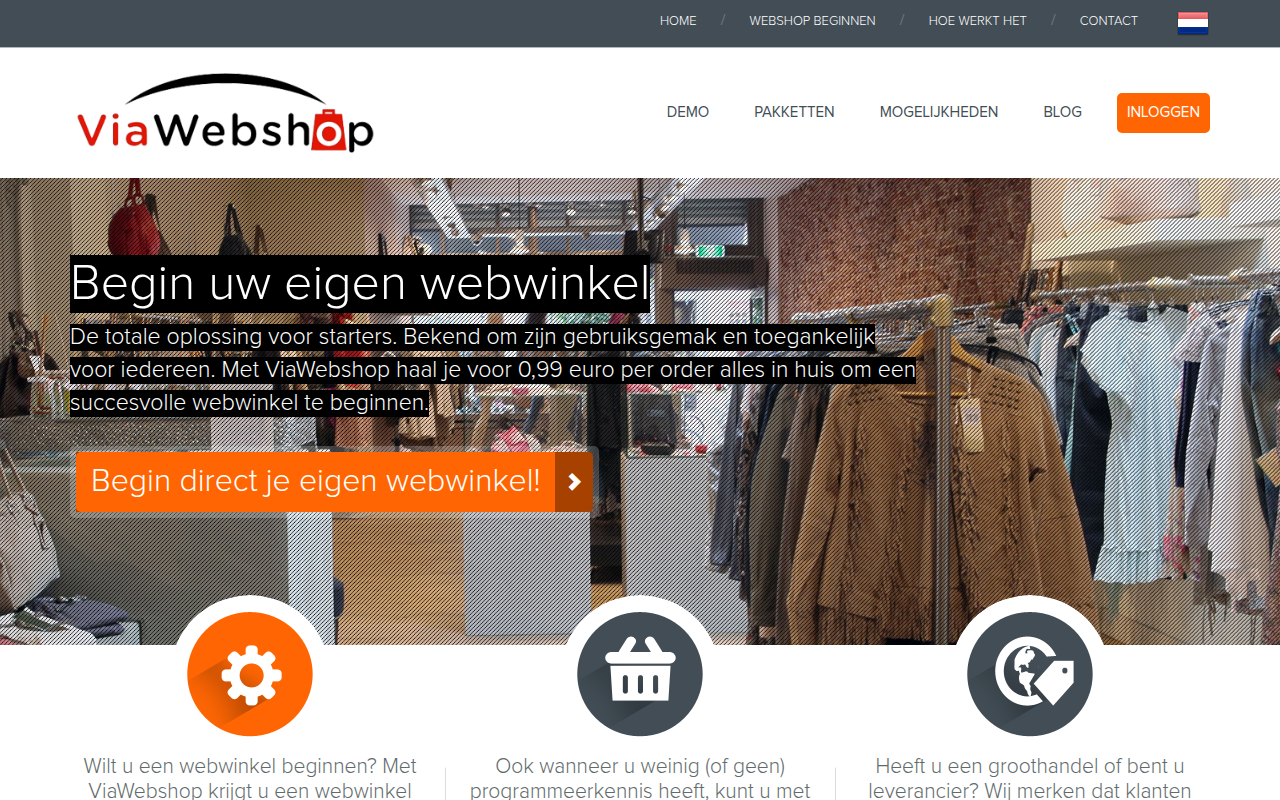 Screenshot van viawebshop.nl