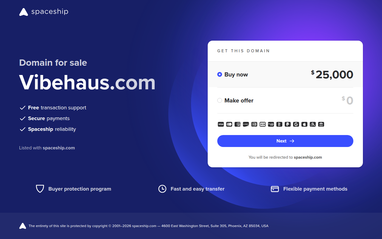 Screenshot van vibehaus.com