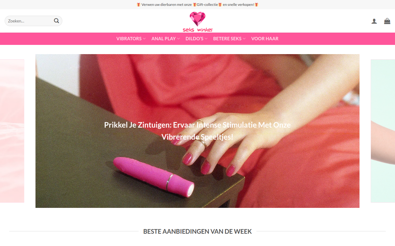 Screenshot van vibratorwinkel.com