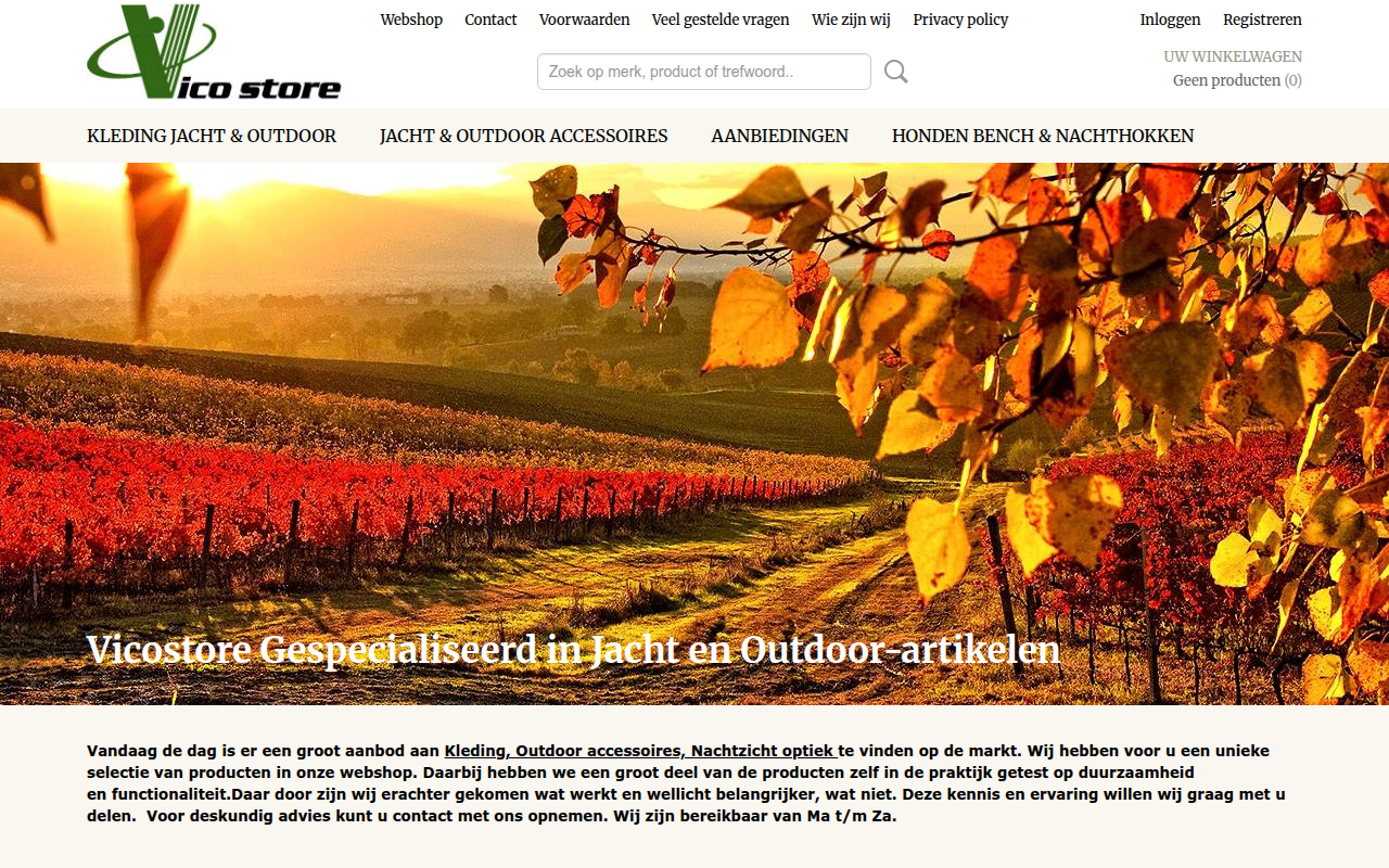 Screenshot van vicostore.com